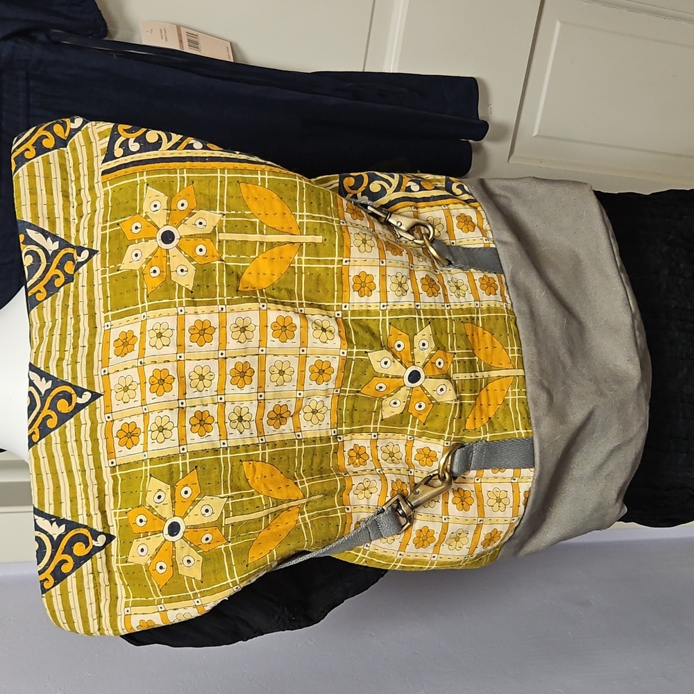 Large Floral Patchwork Back Pack Bag - Multicolor - image 1